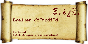 Breiner Árpád névjegykártya