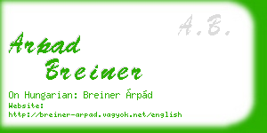 arpad breiner business card